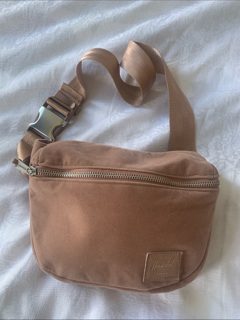 Herschel Supply Company Pink Belt Bag with Metal Zipper & Buckle
